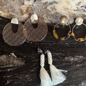 Set of Three Stylish Earrings